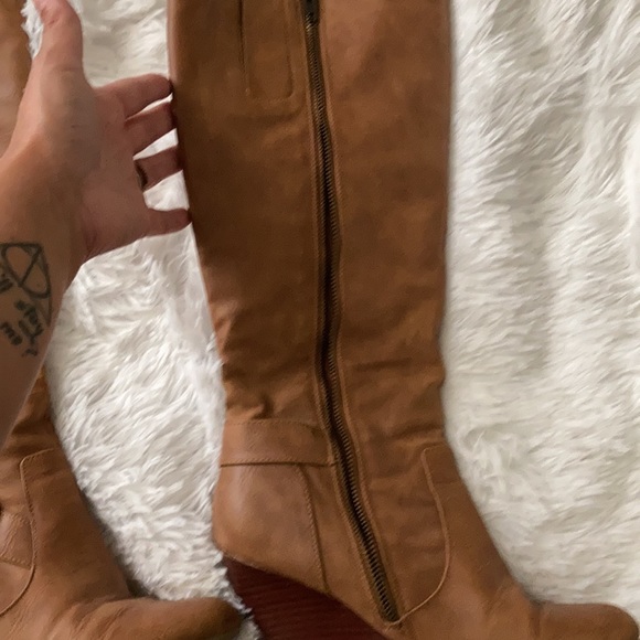 Nine West Tan Wedge Heel Boots - Picture 5 of 7